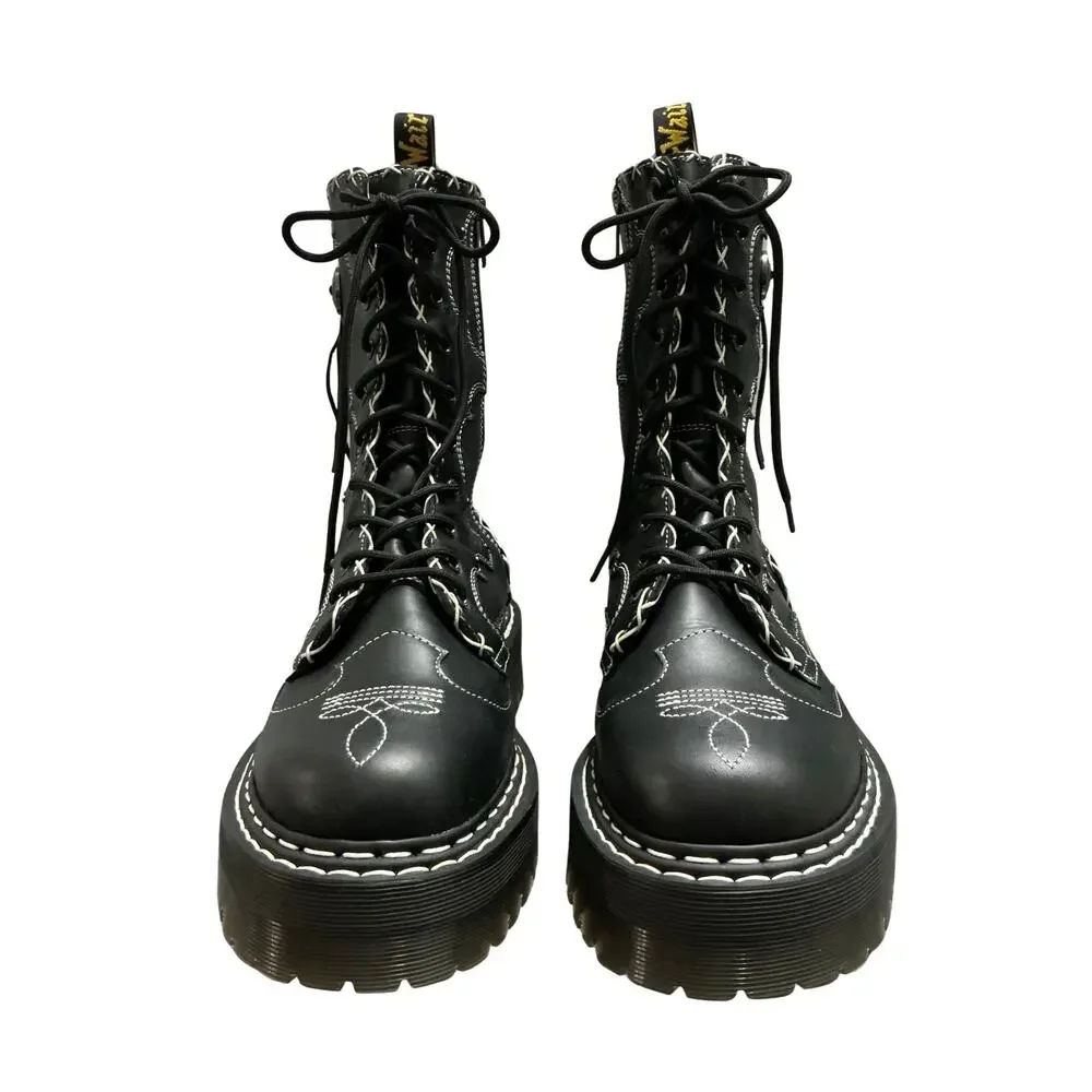 Dr. Martens Jadon Hi Boot Gothic Americana Leather Platforms Black Men’s Size 14
